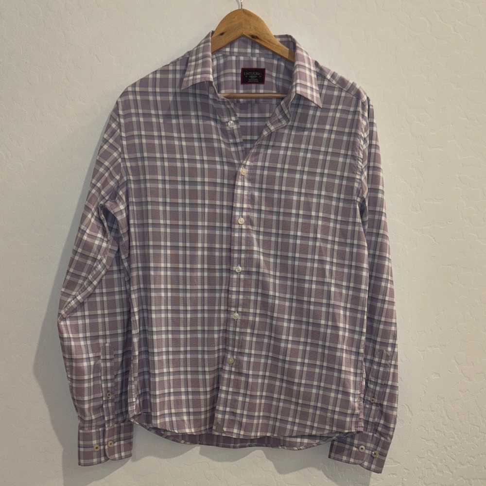 UNTUCKit Purple Plaid Dress Shirt